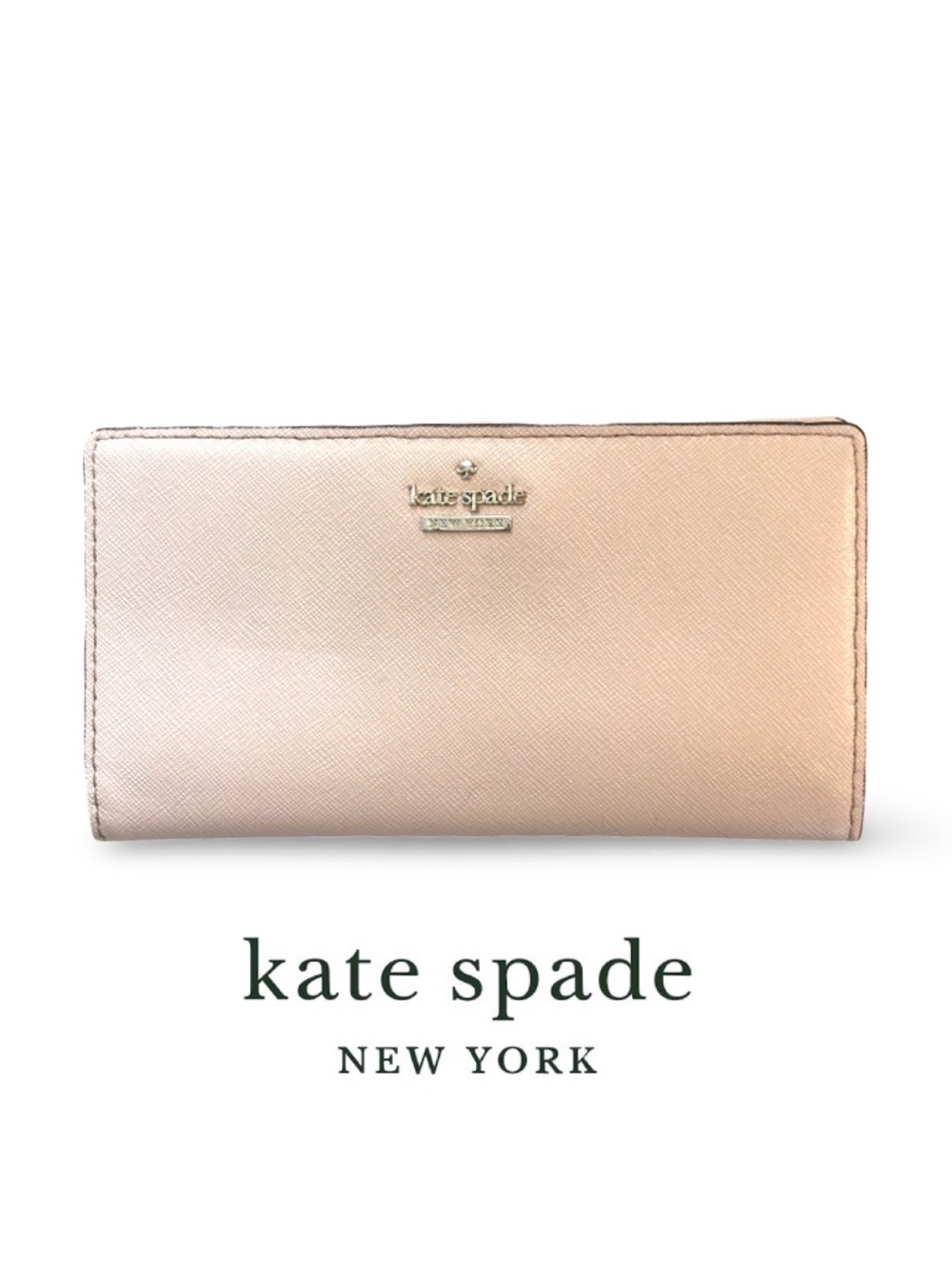 ♠️ Kate Spade "Dana" Slim Bifold Leather Wallet - Rose Smoke / Blush ♠️